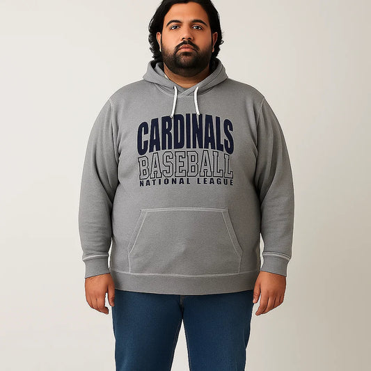 Grey Big Size Pull Over Hoodie PSM-2067