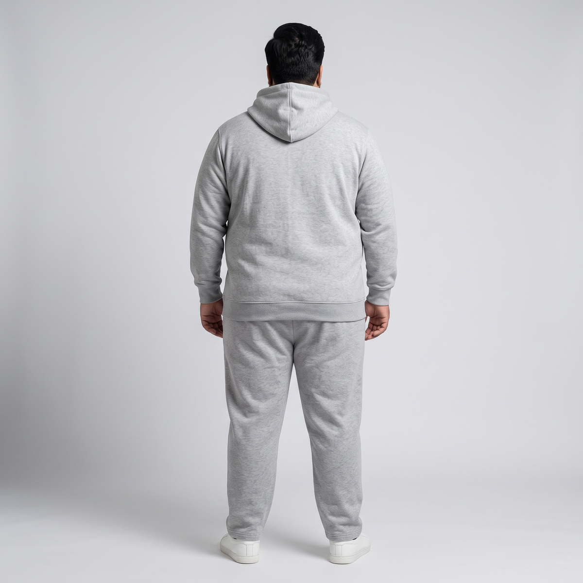 Grey Comfort Plus Size Cotton Fleece Tracksuit PSM-8705