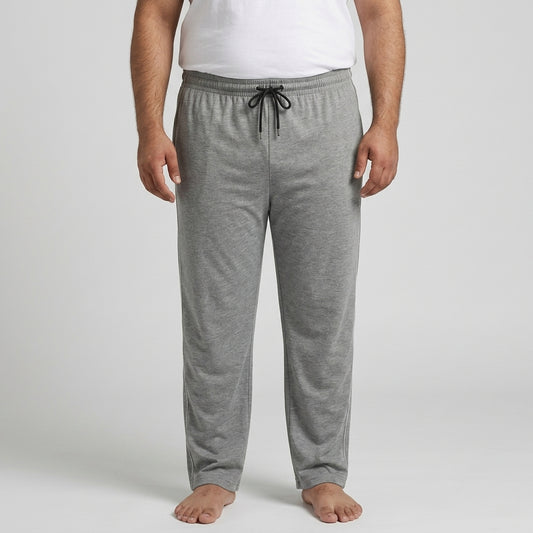 Grey Plus Size Side Piping Jersey Knit Trousers PSM-9739