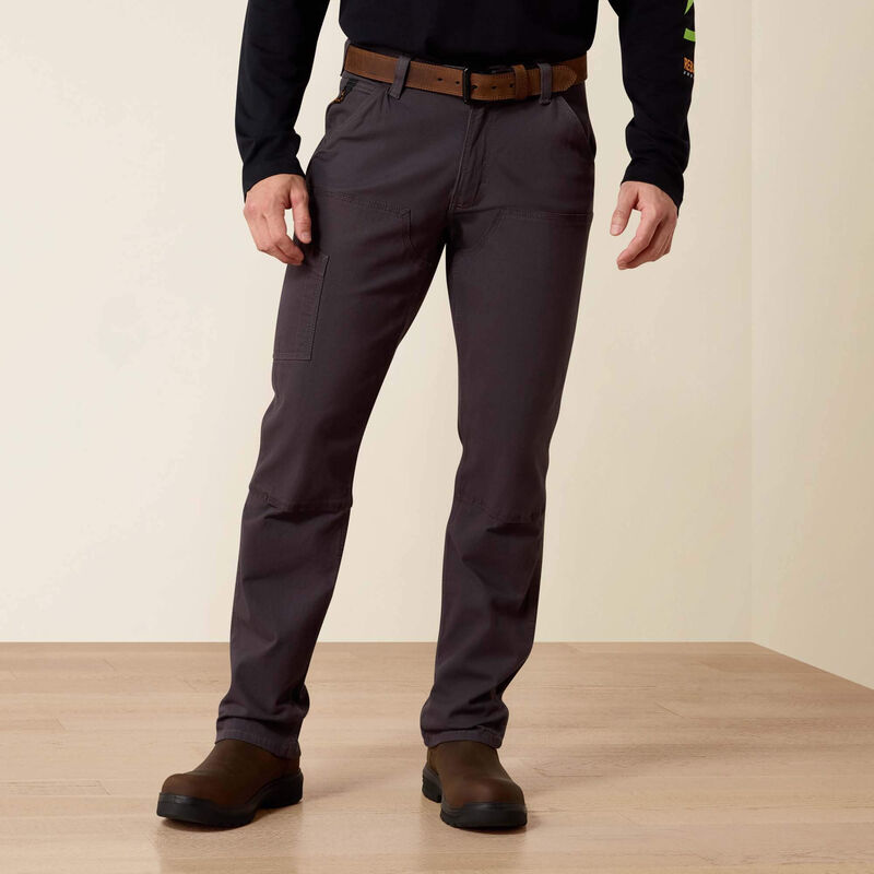 Grey Stackable Straight Leg Work Pant — DuraStretch fabric, utility pocket, articulated knees, heavy-duty hardware.