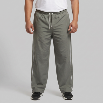 Grey Twill Cotton Ripstop Drawstring Trousers PSM-10976