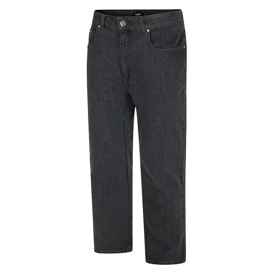 Grey Wash Denim Jeans with belt loops and zip fastening