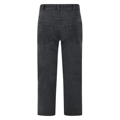 Grey Wash Denim Jeans with belt loops and zip fastening