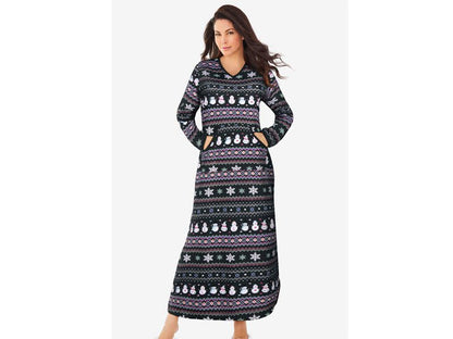 Heather Charcoal Grey Long Printed Sleep Shirt PSW-7412