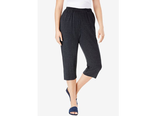 Heather Charcoal Soft Knit Capri Pant PSW-6685