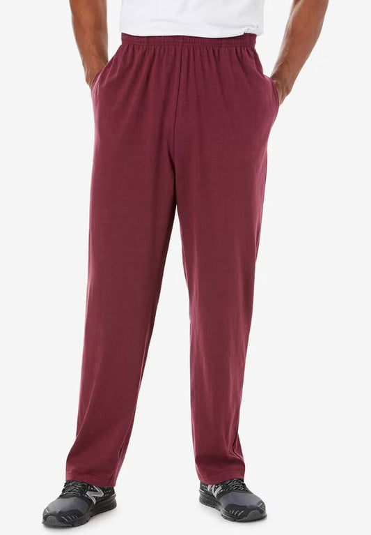 Heather Deep Burgundy Jersey Open Bottom Pant PSM-9080