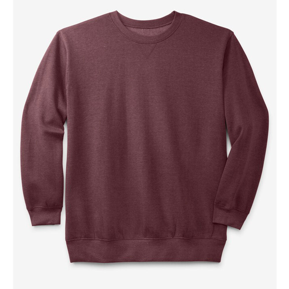 Heather Deep Burgundy Wicking Fleece Crewneck PSM-8588