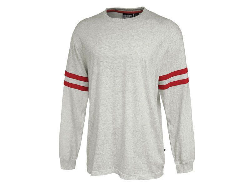 Heather Grey Striped Long Sleeve T-Shirt PSM-6989