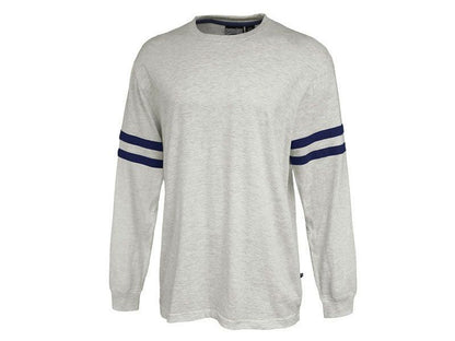 Heather Grey Striped Long Sleeve T-Shirt PSM-6989