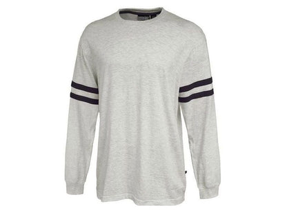 Heather Grey Striped Long Sleeve T-Shirt PSM-6989