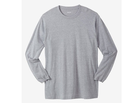 Heather Grey Big & Tall Long Sleeve T-Shirt PSM-3940