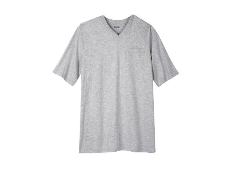 Heather Grey Big & Tall Pocket V Neck T-Shirt PSM-4386