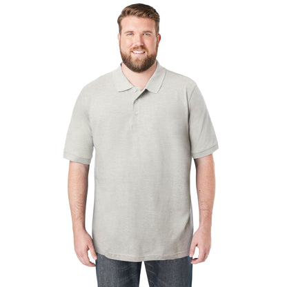 Heather Grey Classic Piqué Polo Shirt – Soft Textured Polo for Men