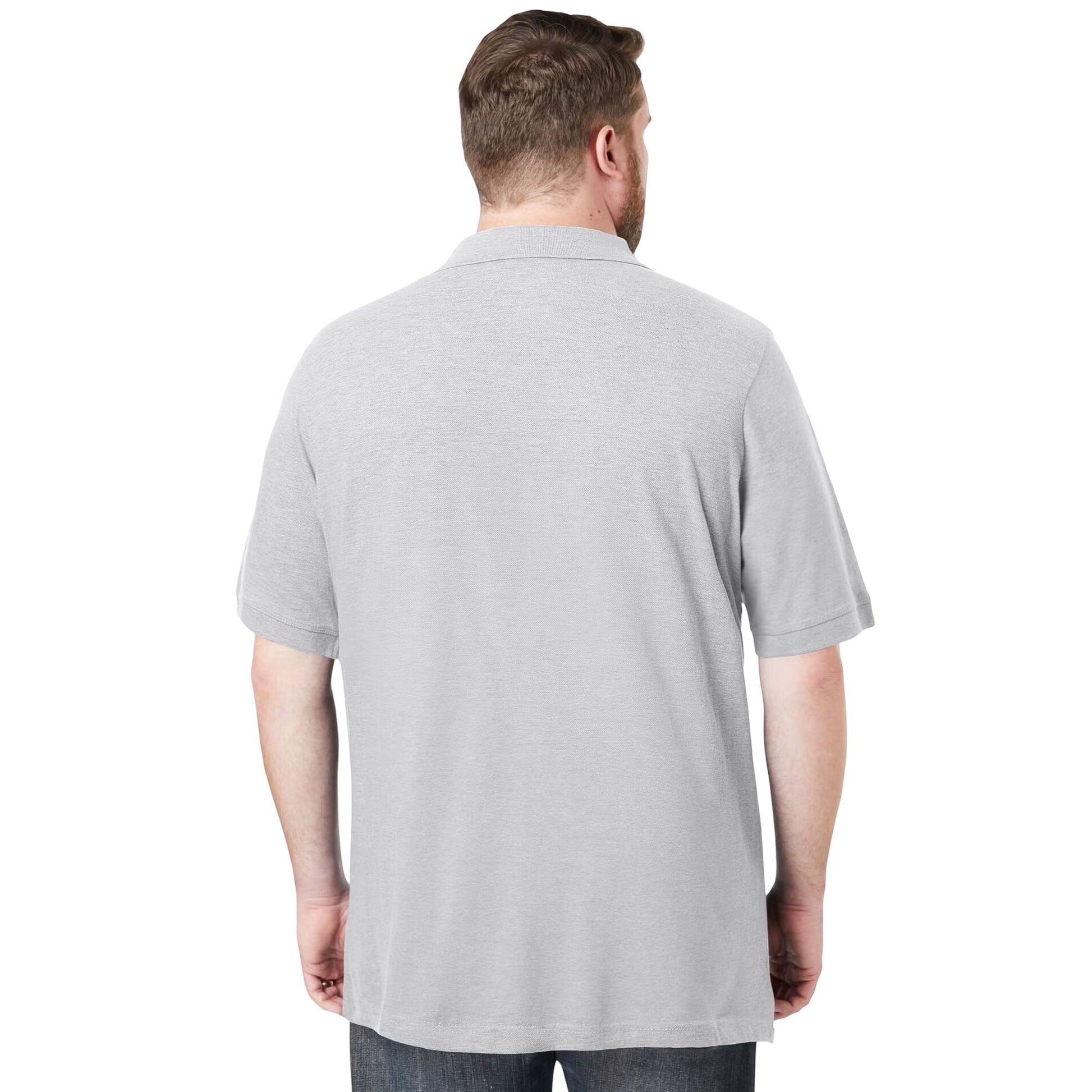 Heather Grey Classic Piqué Polo Shirt – Soft Textured Polo for Men