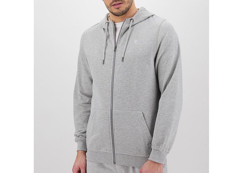 Heather Grey Fleece Big Size Zipper Hoodie PSM-4236