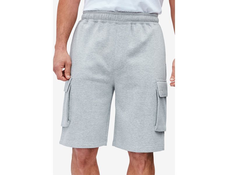 Heather Grey Fleece Big Size Cargo Shorts PSM-3949