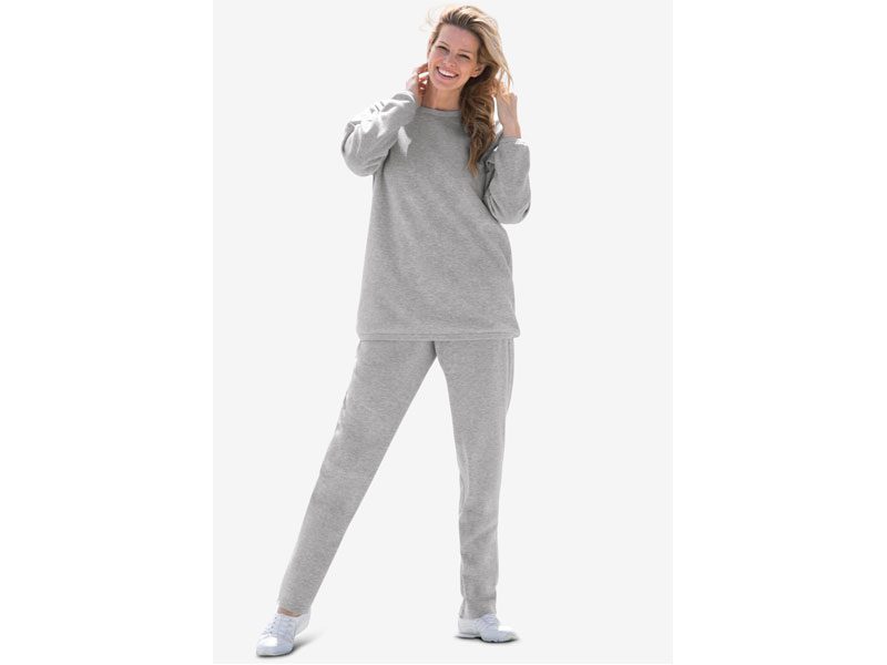 Heather Grey Fleece Sweatshirt Set PSW-7257