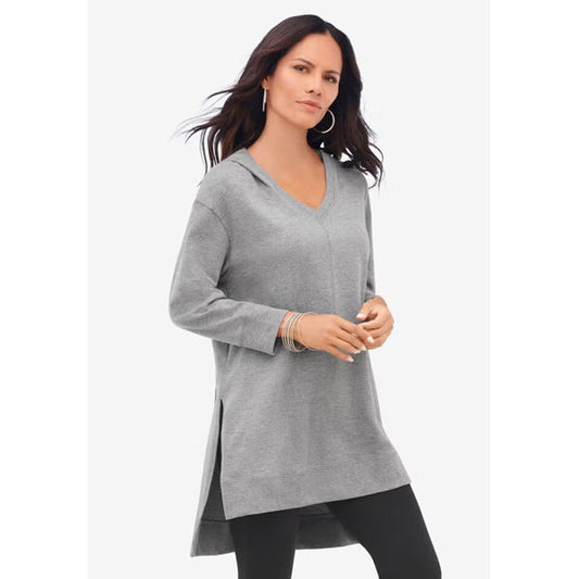 Heather Grey French Terry Hoodie Sweatshirt PSW-9100