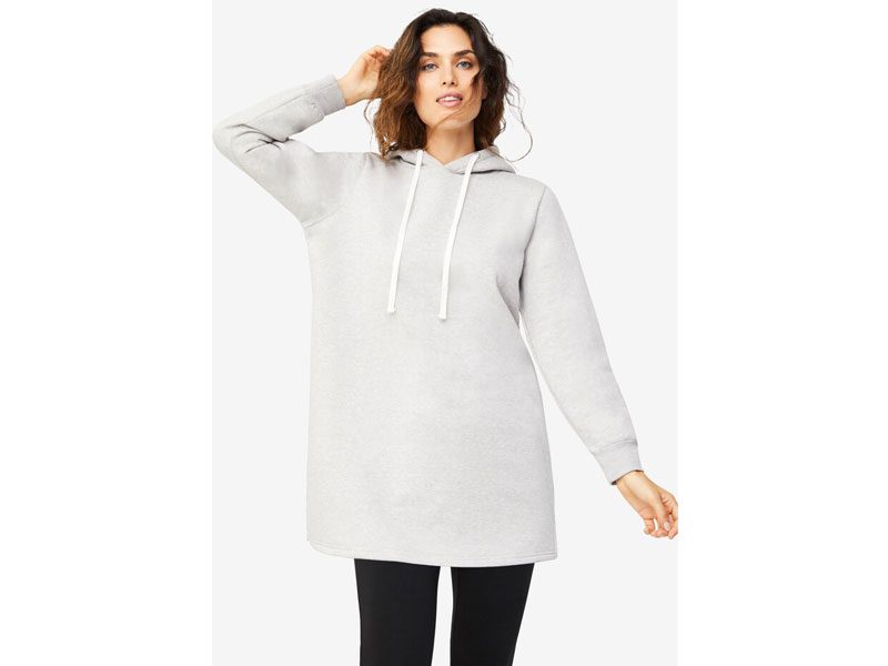 Heather Grey Hooded Sweatshirt Tunic PSW-7580