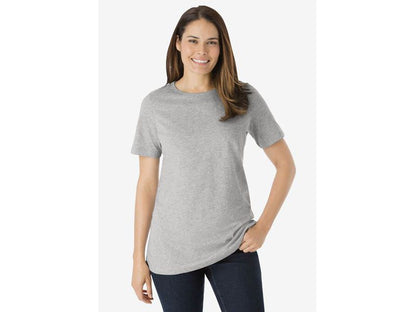 Heather Grey Perfect Short-Sleeve Crewneck Tee PSW-7086