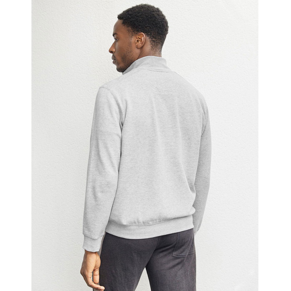 Heather Grey Plain Long Sleeve Zipper Fleece Sweatshirt PSM-8924