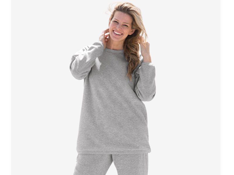 Heather Grey Plussize Fleece Sweatshirt PSW-7312