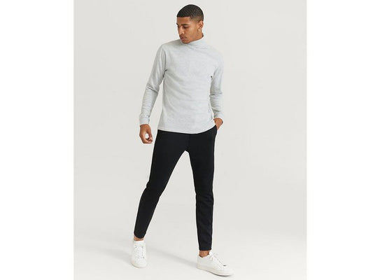 Heather Grey Roll Neck Long Sleeve T-Shirt PSM-4171