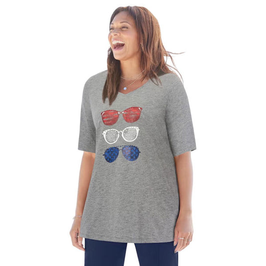 Heather Grey Sun Glasses Stars & Shine Tee PSW-9243B