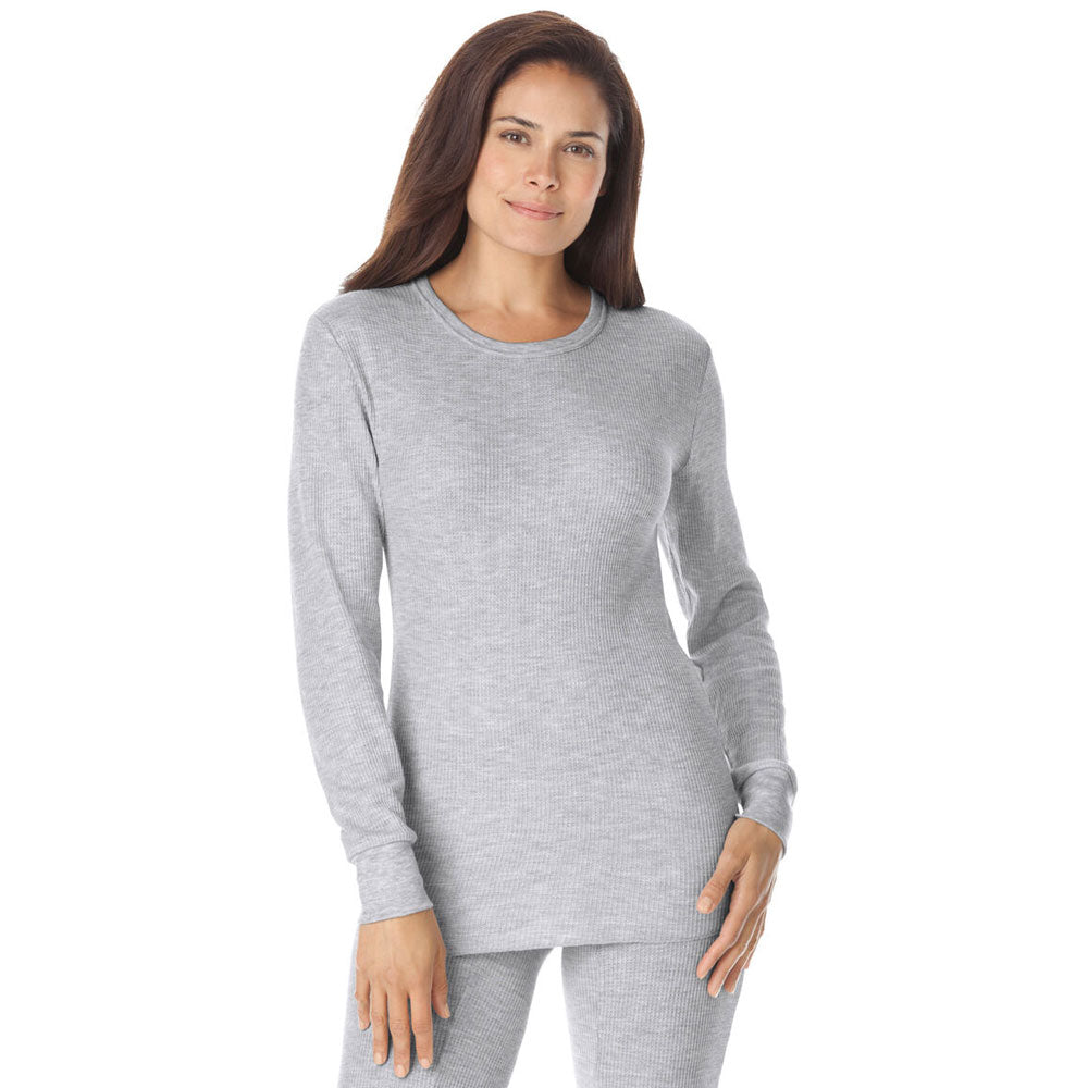 Heather Grey Thermal Crewneck Long-Sleeve Shirt PSW-8079