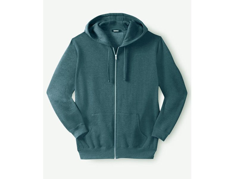 Heather Midnight Teal Fleece Big & Tall Size Zipper Hoodie PSM-5946