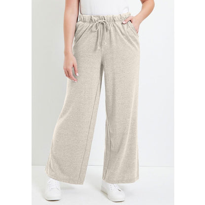 Heather Oatmeal French Terry Wide-Leg Pant PSW-7770