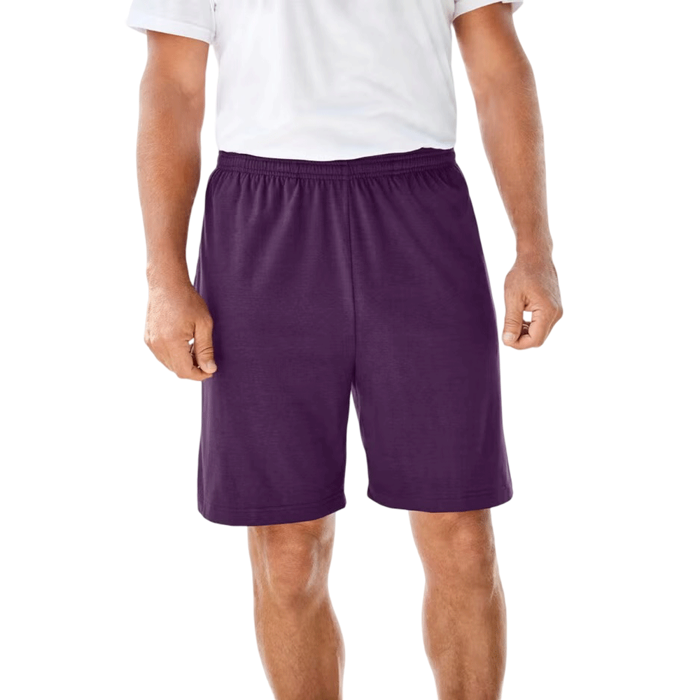 Heather Purple Lightweight Jersey Shorts with an elastic waistband, adjustable drawstring, and soft breathable fabric for all-day comfort.