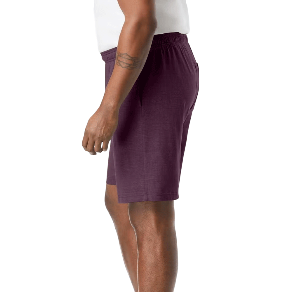 Heather Purple Lightweight Jersey Shorts with an elastic waistband, adjustable drawstring, and soft breathable fabric for all-day comfort.