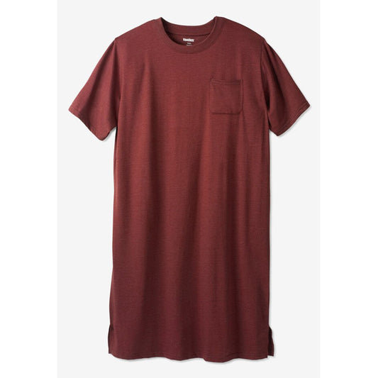 Heather Rich Burgundy Light Weight Short Sleeve Nightshirt PSM-7000