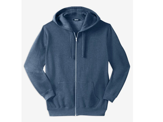 Heather Slate Blue Fleece Big & Tall Size Zipper Hoodie PSM-5175