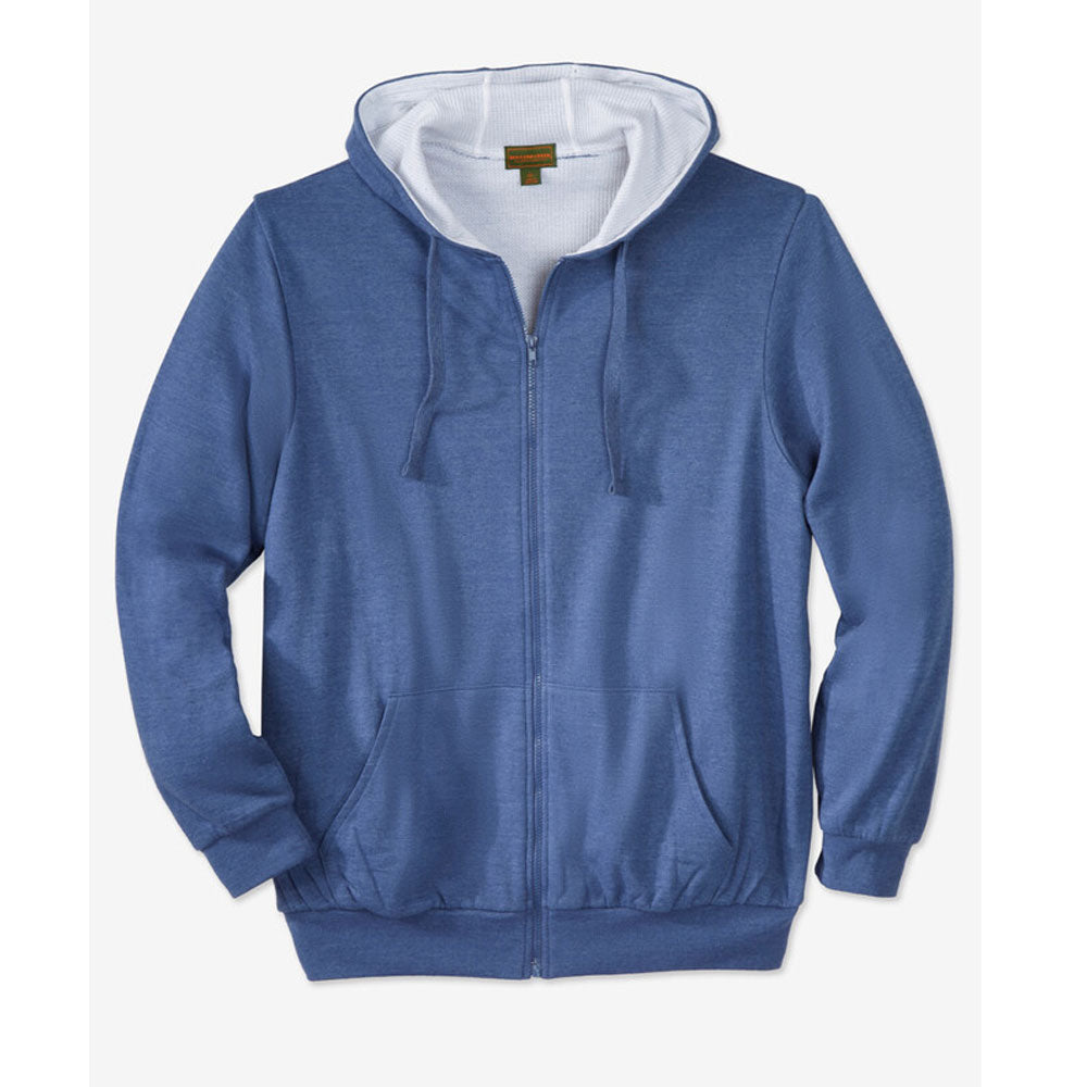 Heather Slate Blue Full-Zip Thermal Hoodie PSM-8892