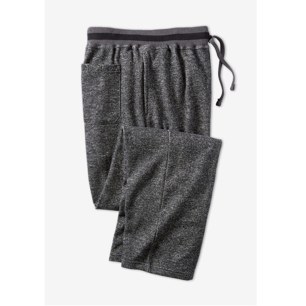 Heather Slate Stripe Fleece Big Size Open Bottom Trouser PSM-8902