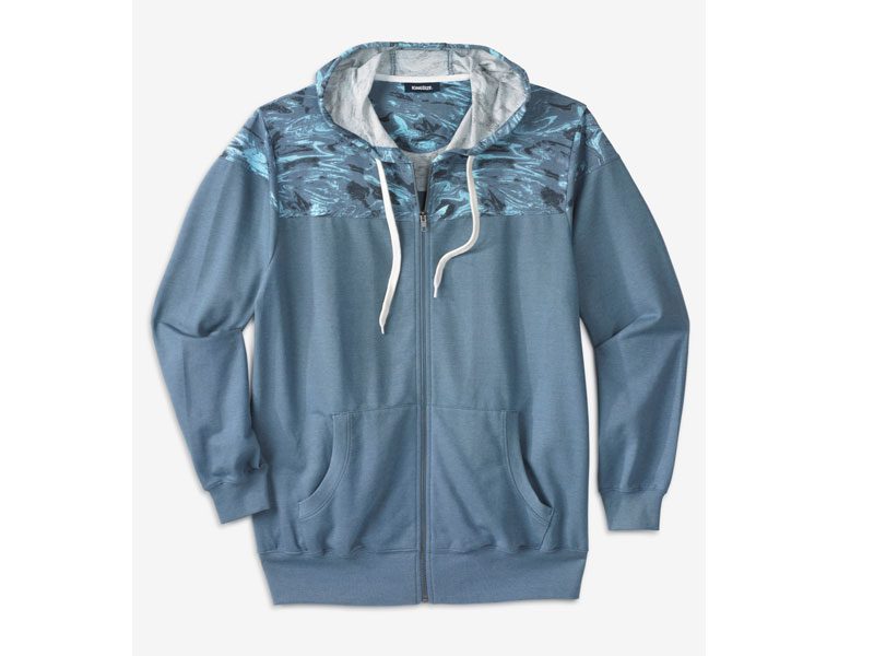 Slate Blue Terry Big & Tall Size Snow Lodge Hoodie PSM-5181