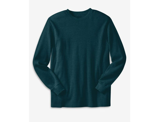 Heather Teal Knit Thermal Crewneck T-Shirt PSM-5187