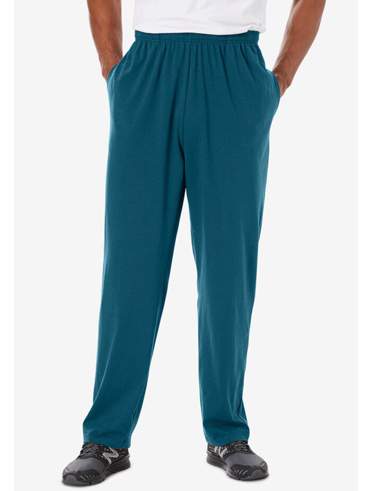 Heather Teal Lightweight Jersey Open Bottom Sweatpants PSM-9020