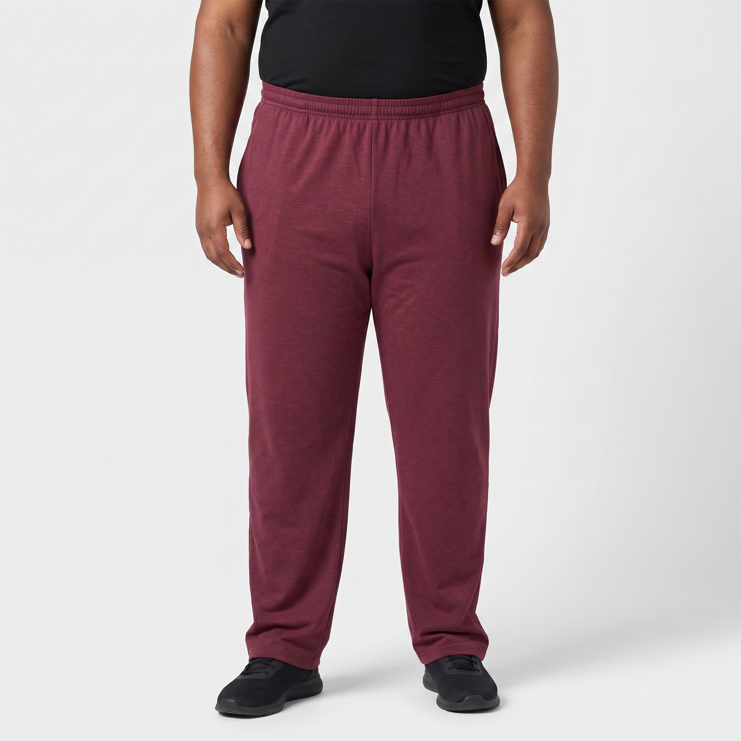 Heather Deep Burgundy Jersey Open Bottom Pant PSM-9080