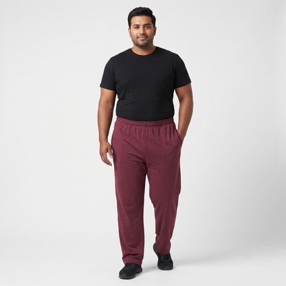 Heather Deep Burgundy Jersey Open Bottom Pant PSM-9080