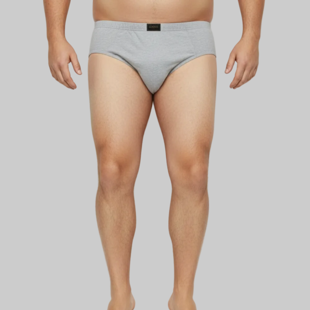 Heather Grey Big Size Classic Cotton Brief For Men PSM-9638