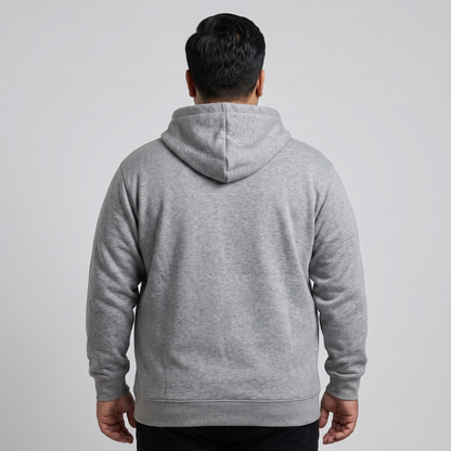 Heather Grey Classic Full-Zip Fleece Hoodie PSM-10453