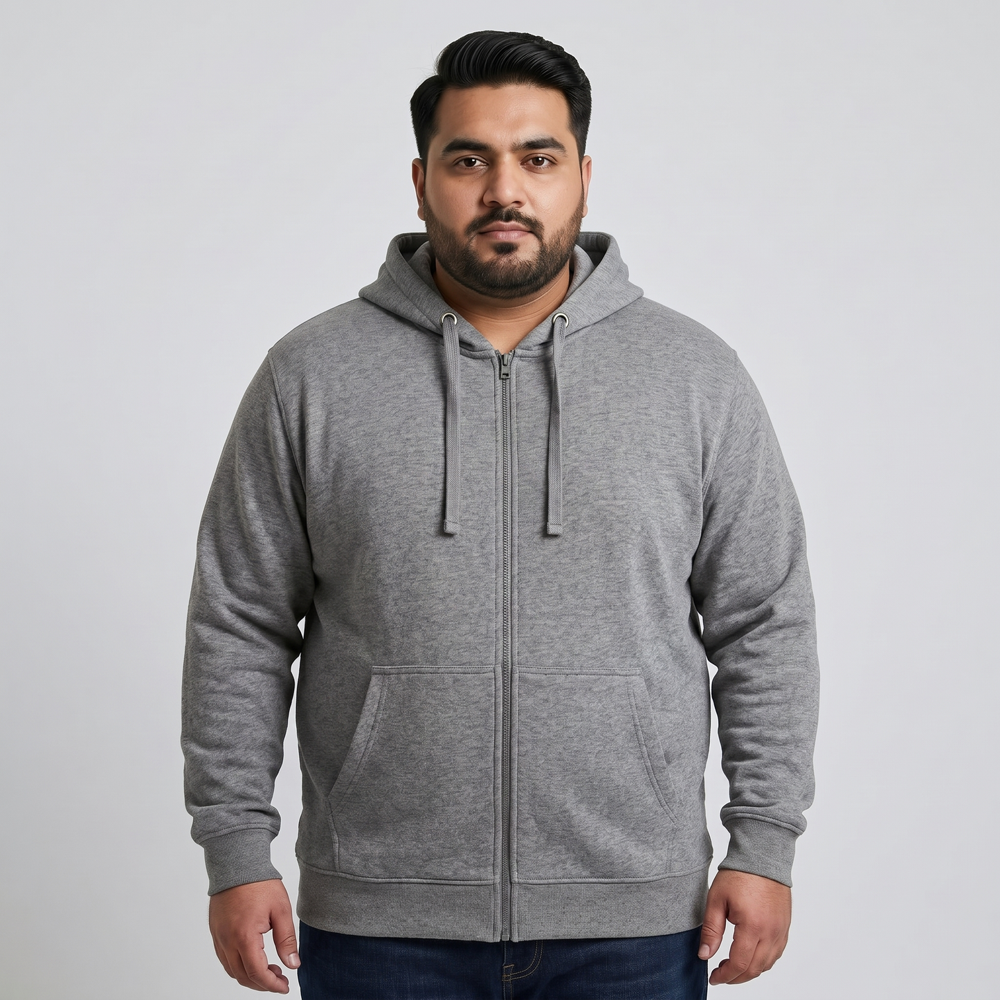 Heather Grey Essential Zip-Up Hoodie PSM-10623