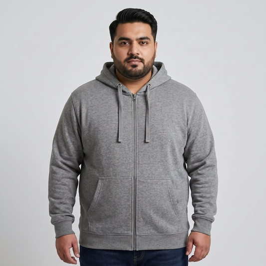 Heather Grey Essential Zip-Up Hoodie PSM-10623