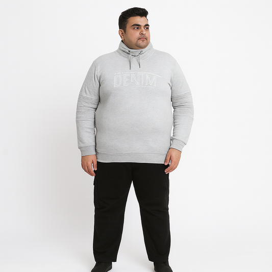 Heather Grey Fleece Pullover Cowl Neck Hoodie PSM-8817
