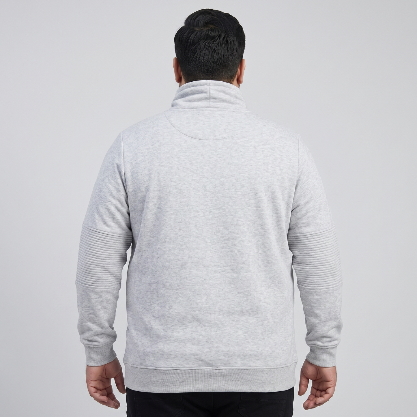 Heather Grey Fleece Pullover Cowl Neck Hoodie PSM-8817