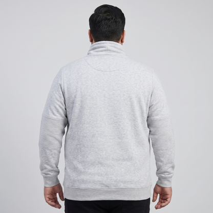 Heather Grey Fleece Pullover Cowl Neck Hoodie PSM-8817