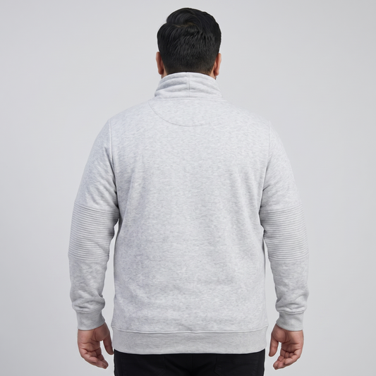 Heather Grey Fleece Pullover Cowl Neck Hoodie PSM-8817